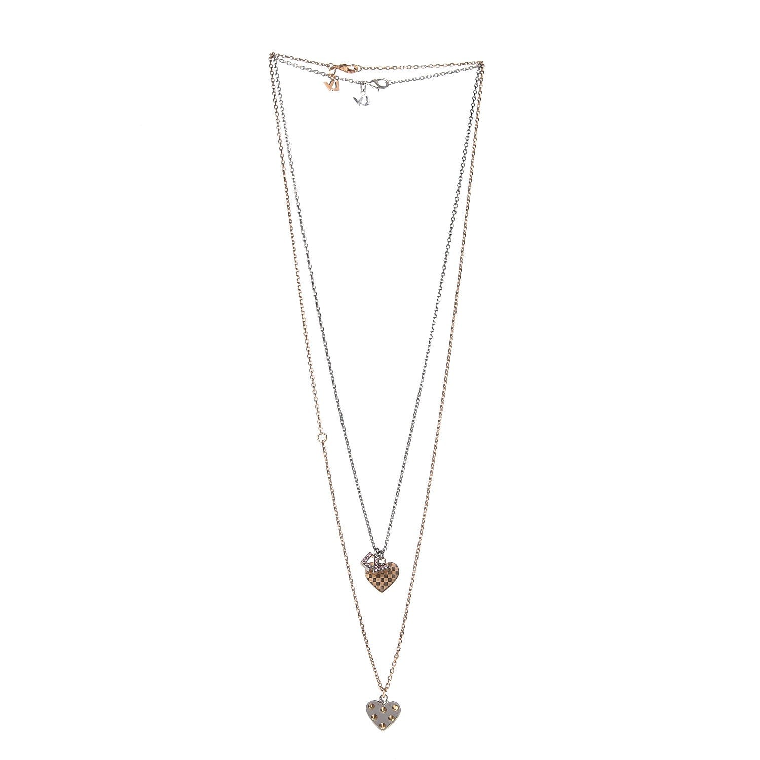 Louis Vuitton Swarovski Crystal Tiered Spiky Valentine Necklace Gold 4 of 17
