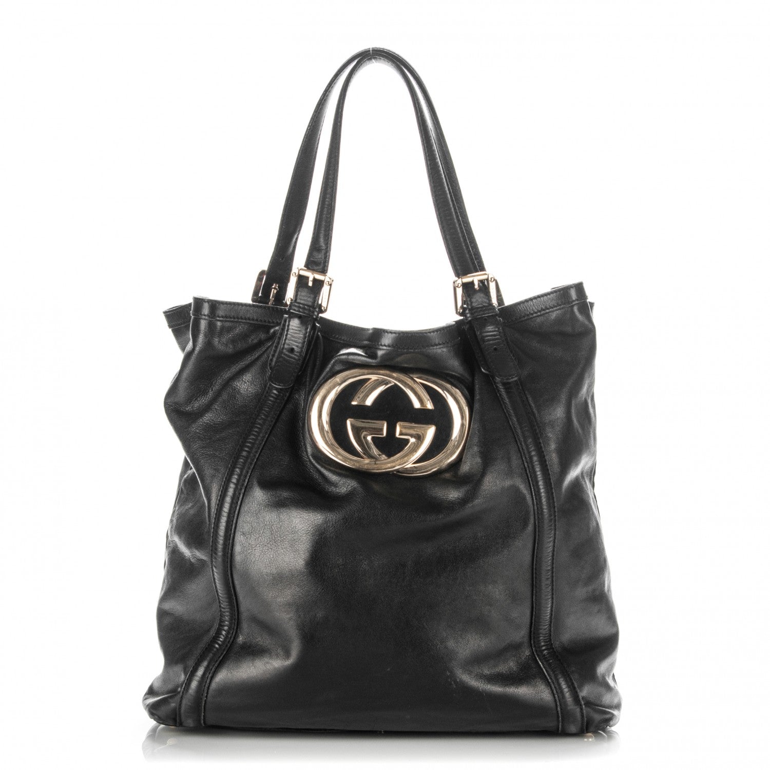 Gucci Calfskin Large Britt Shoulder Bag Black 1 of 9