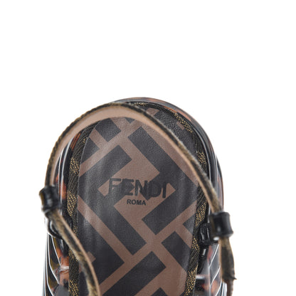 Fendi Jacquard Calfskin FF Tortoise Promenade Slingback Loafer Pumps 38.5 Tobacco 8 of 11