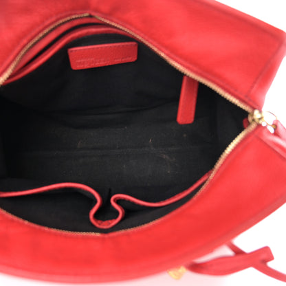 Alexander McQueen Pebbled Calfskin Small Skull Padlock Zip Around Tote Red 5 of 19
