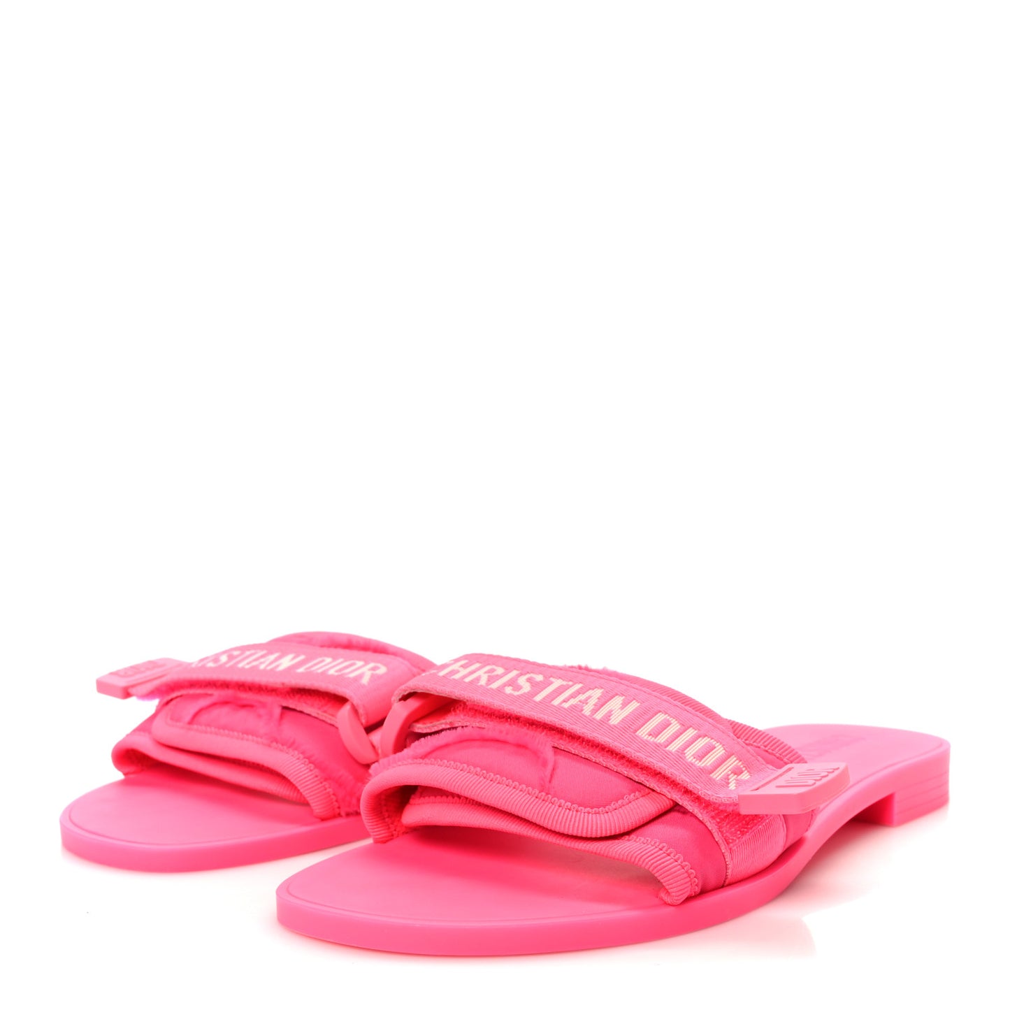 Technical Stretch Fabric Camouflage Dio(r)evolution Slide Sandals 37 Fuchsia Fluo