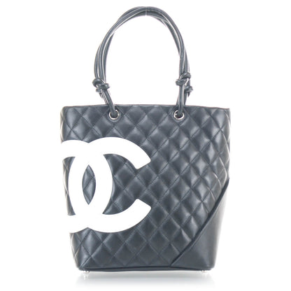 Chanel Calfskin Quilted Medium Cambon Tote Black White 1 of 9