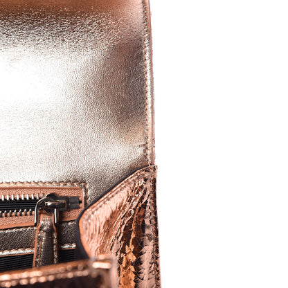 Christian Dior Metallic Ceramic Effect Deerskin Medium Diorama Flap Bag Gold 8 of 11