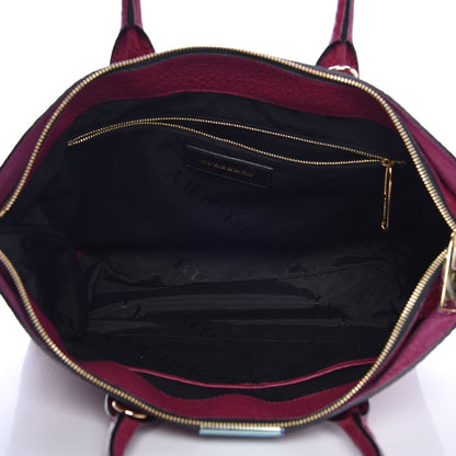 Burberry Heritage Grain Check Embossed Medium Dewsbury Tote Dark Plum 5 of 8