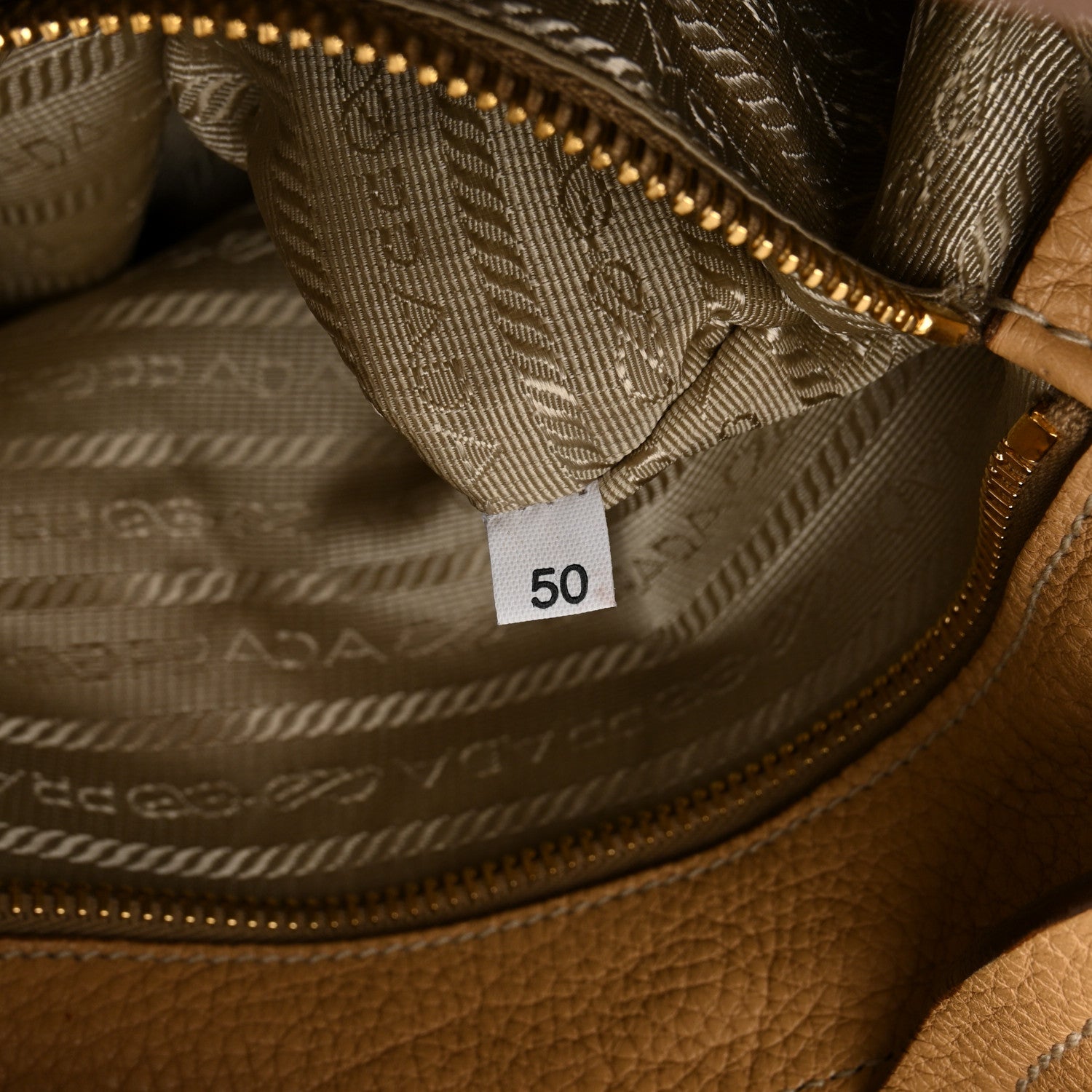 Prada Vitello Daino Pushlock Shoulder Bag Sughero 7 of 13