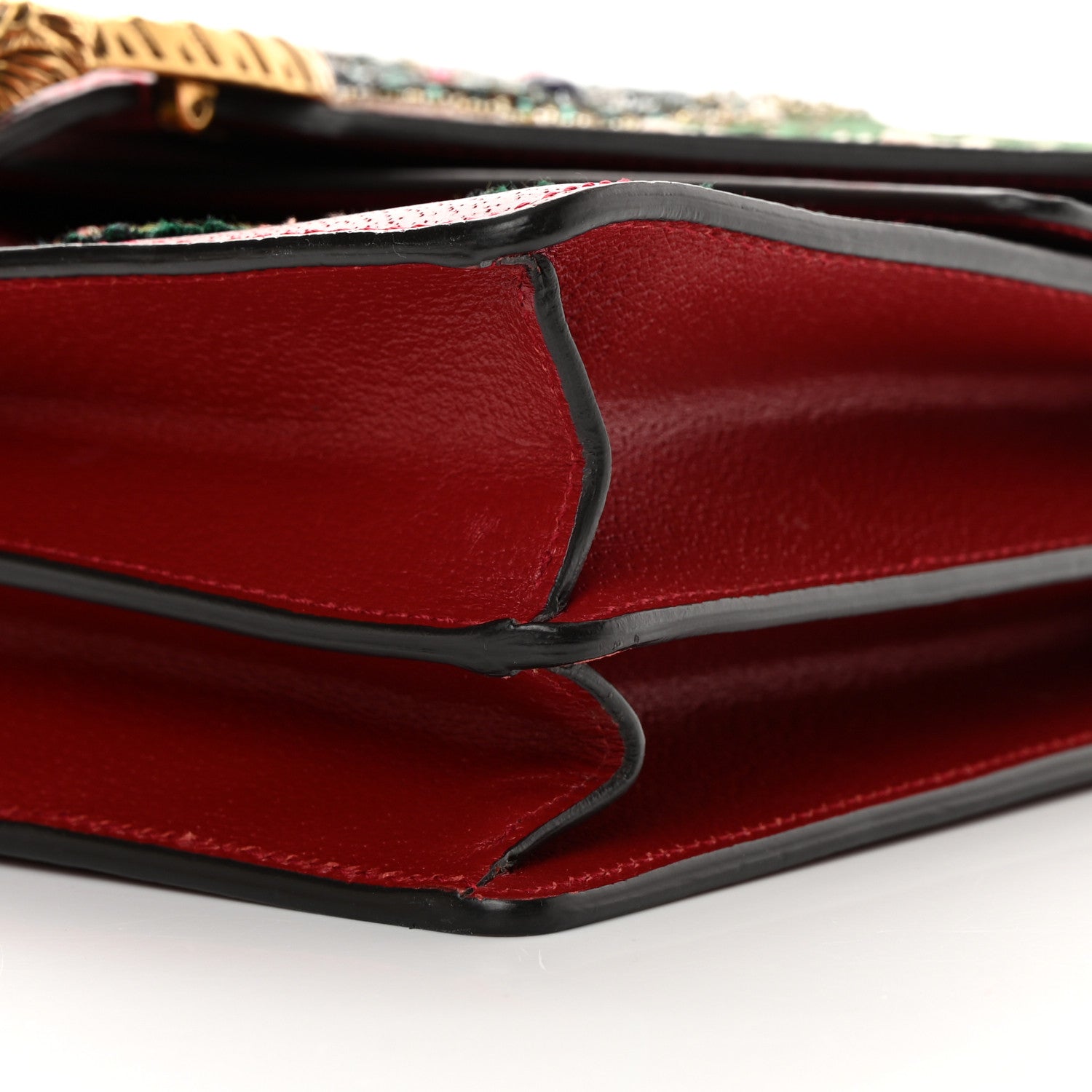 Gucci Calfskin Web Raccoon Embroidered Medium Dionysus Shoulder Bag Red 10 of 16