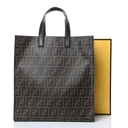 Fendi Zucca Spalmati Vitello Elite Shopping Tote Tobacco Black 10 of 10
