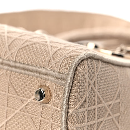 Christian Dior Canvas Embroidered Medium Lady D-Lite Beige 10 of 19