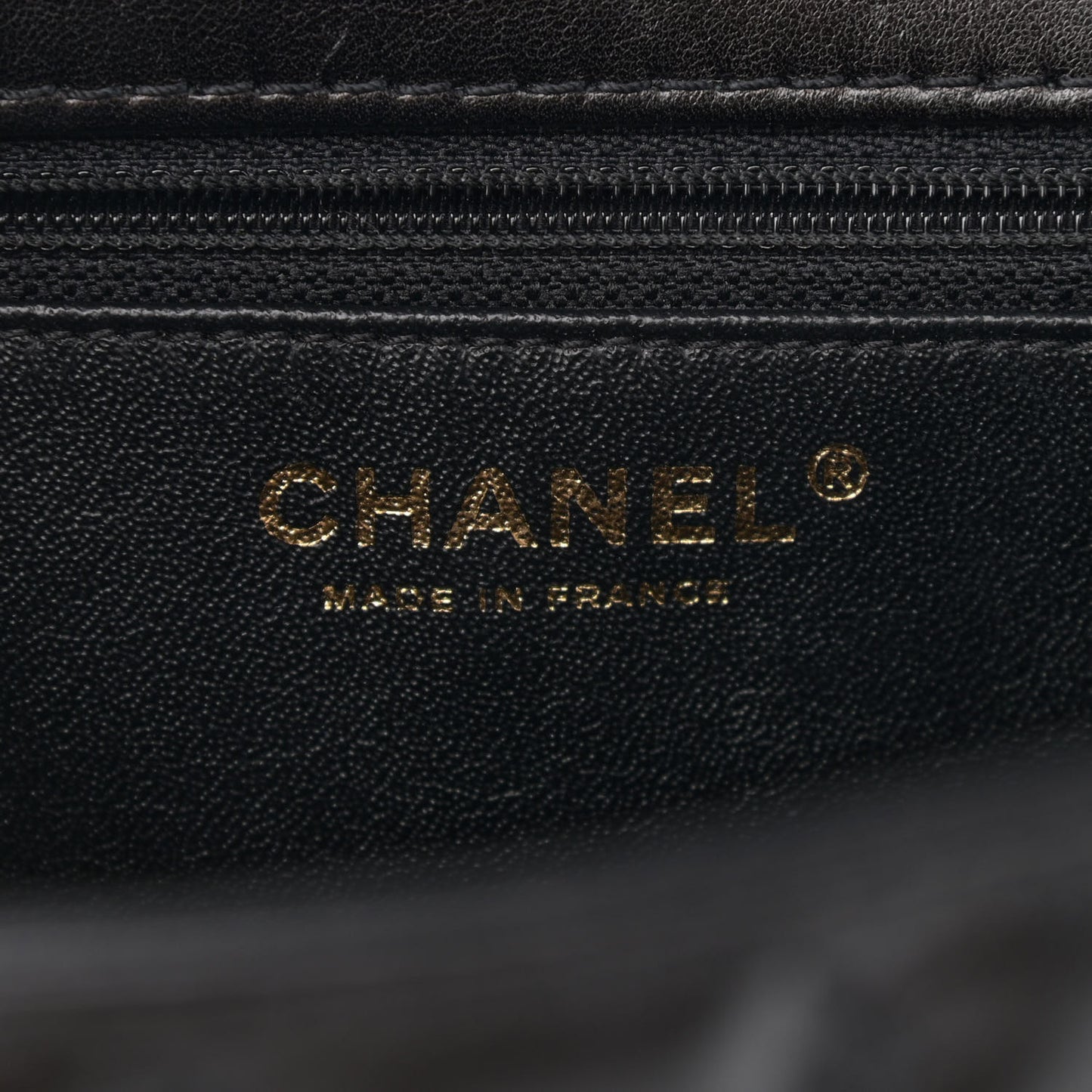 Lambskin Cross Stitch Small Coco Handle Flap Dark Black