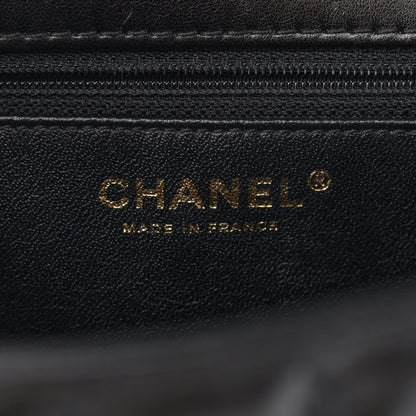 Chanel Lambskin Cross Stitch Small Coco Handle Flap Dark Black 6 of 12