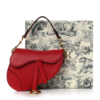 Christian Dior Grained Calfskin Mini Saddle Bag Red 11 of 11