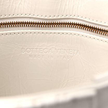 Bottega Veneta Calfskin Intreccio Plisse Cassette Crossbody Bag White 6 of 9