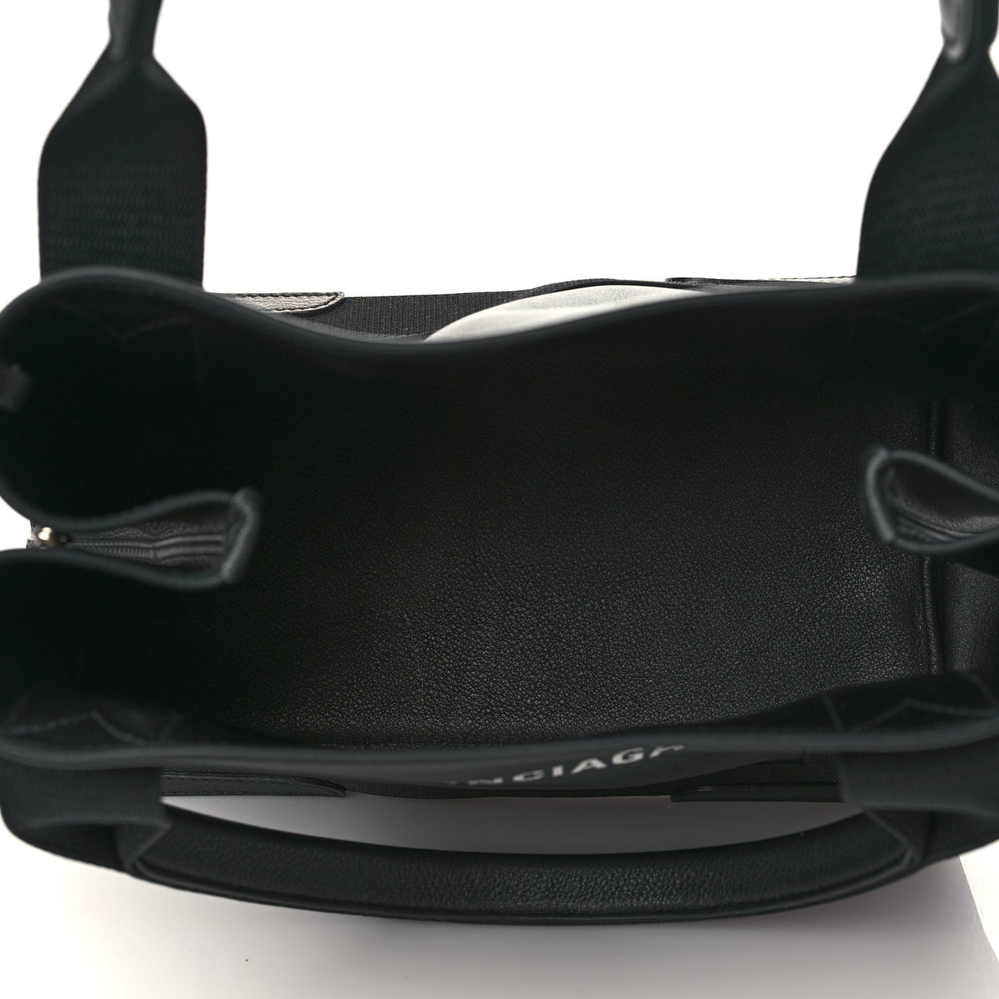 Calfskin S Navy Cabas Black