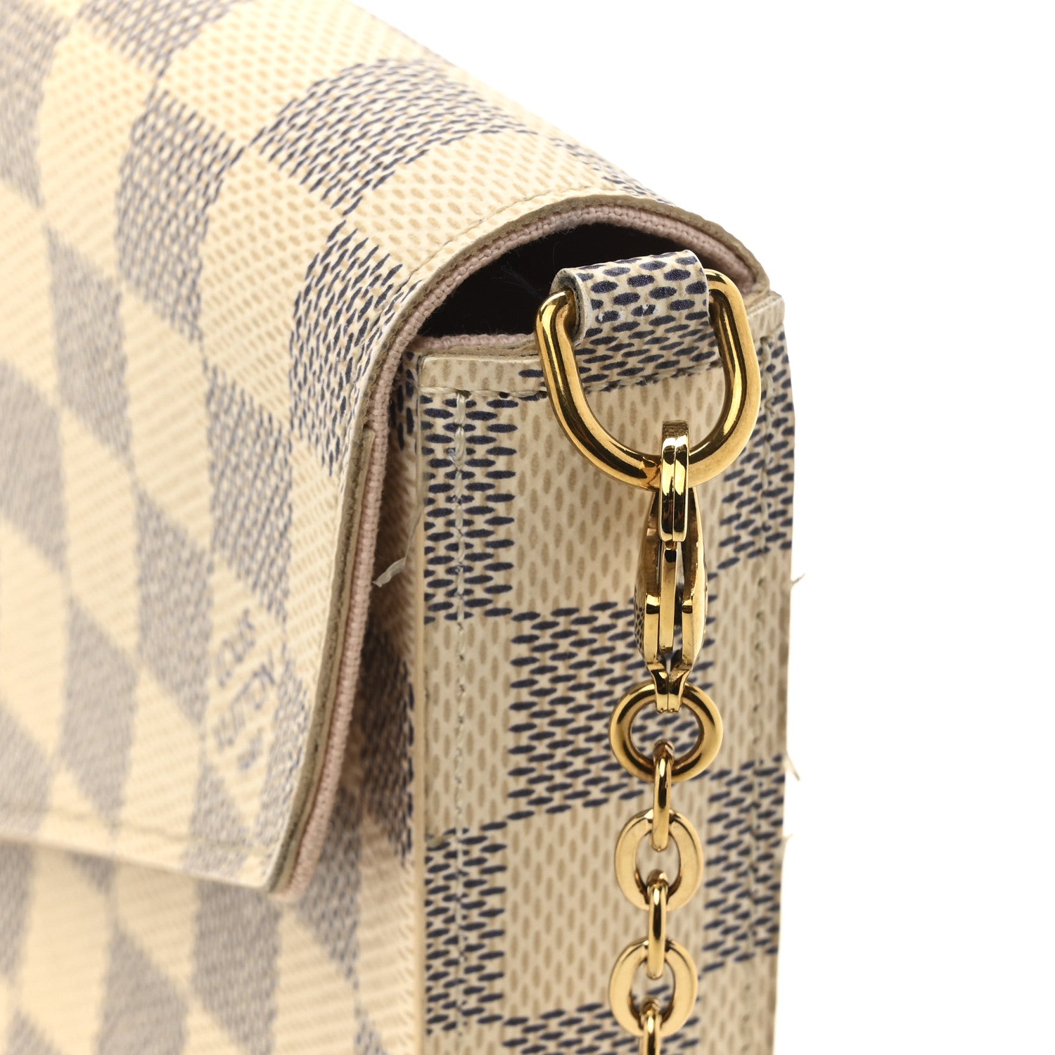 Louis Vuitton Damier Azur Pochette Felicie Chain Wallet Rose Ballerine 15 of 19