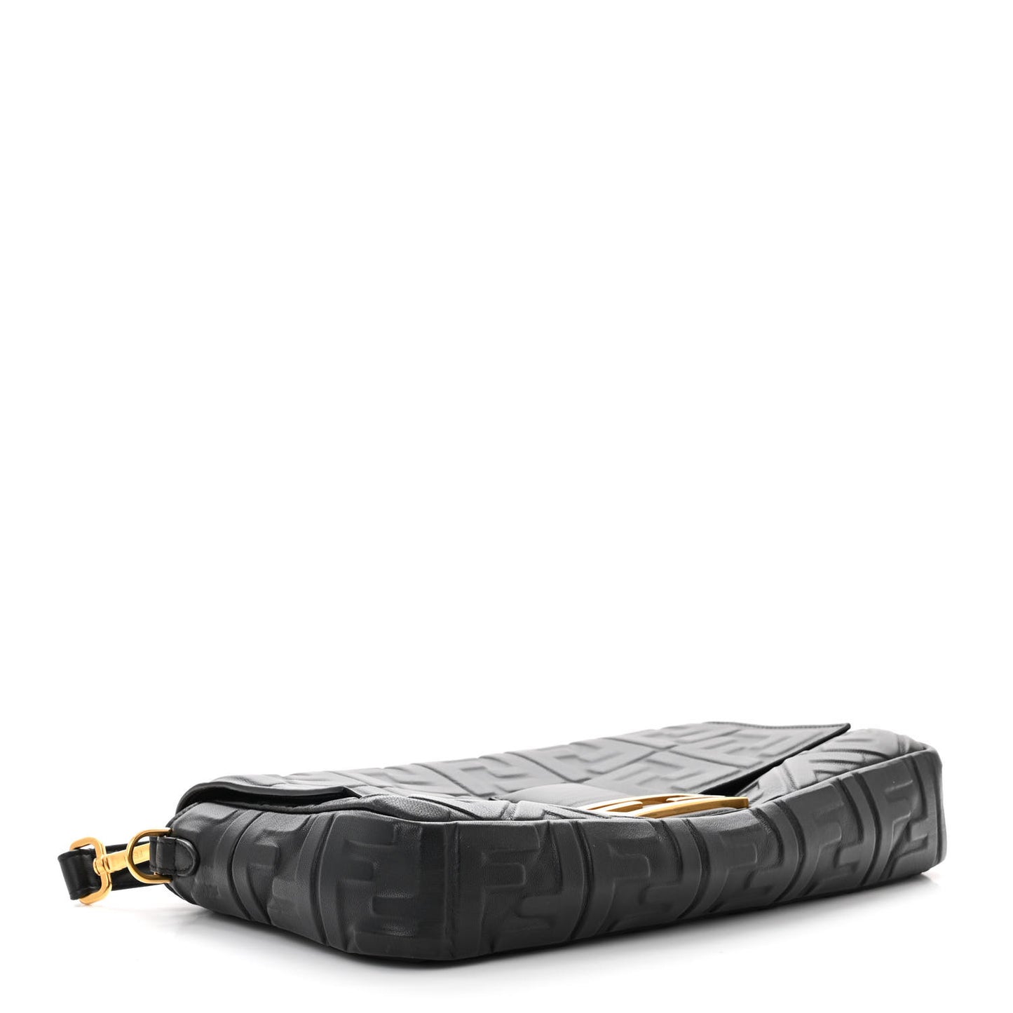 Nappa FF 1974 Embossed Large Baguette Black
