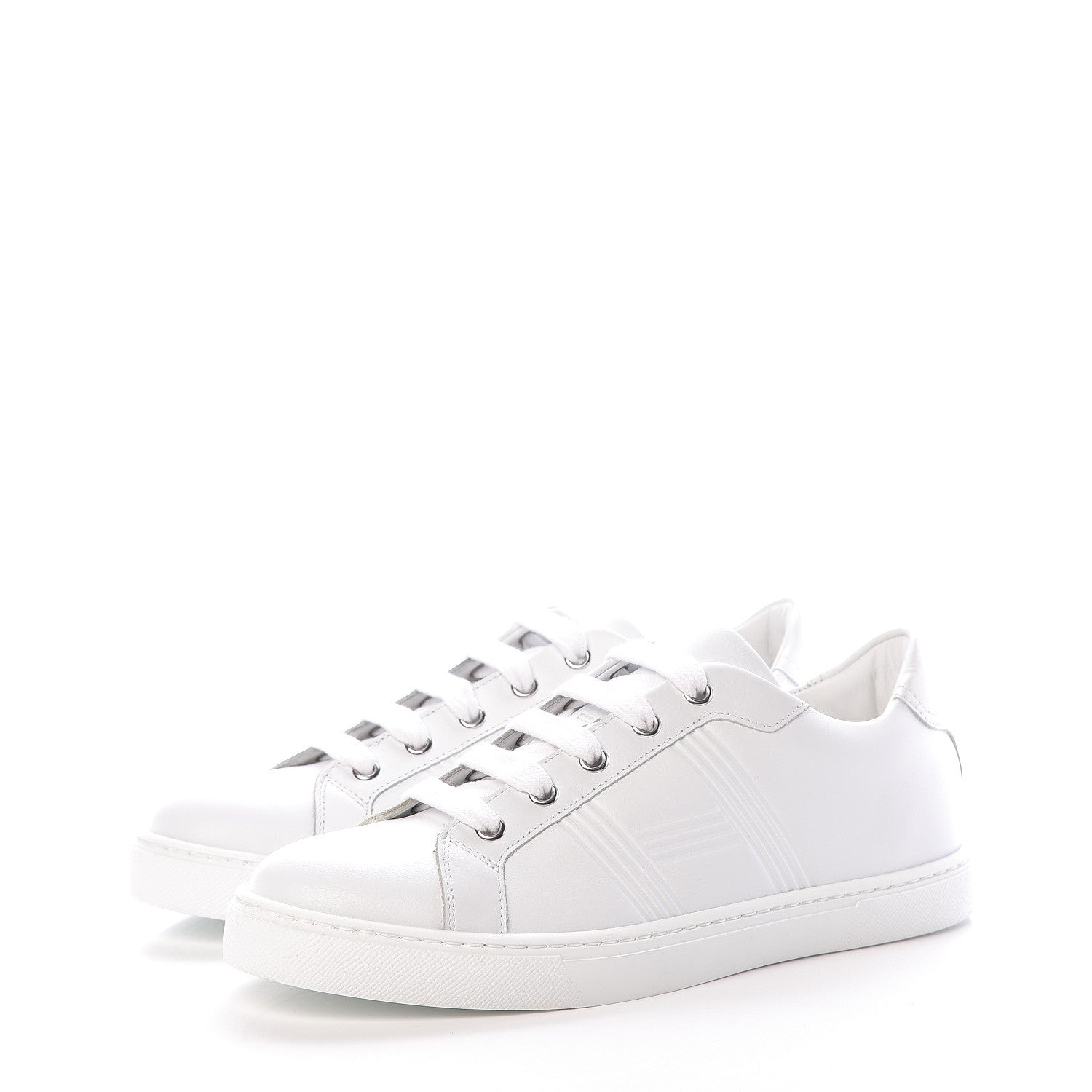 Hermes Calfskin Womens Advantage Sneakers 38 White 3 of 7