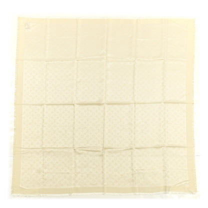 Louis Vuitton Silk Wool Monogram Shine Shawl Beige 1 of 3