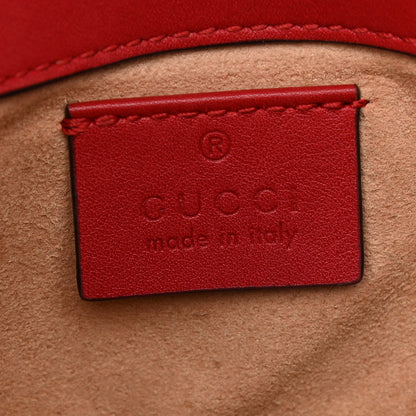 Gucci Calfskin Matelasse Super Mini GG Marmont Shoulder Bag Hibiscus Red 6 of 9
