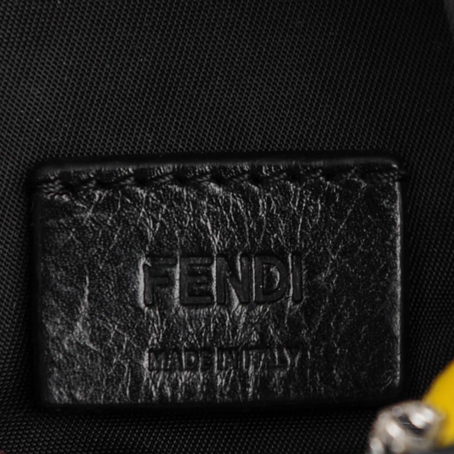 Fendi Nylon Shiny Nappa Nutria Fox Fur Monster Eyes Mini Backpack Charm Black Multicolor 6 of 8