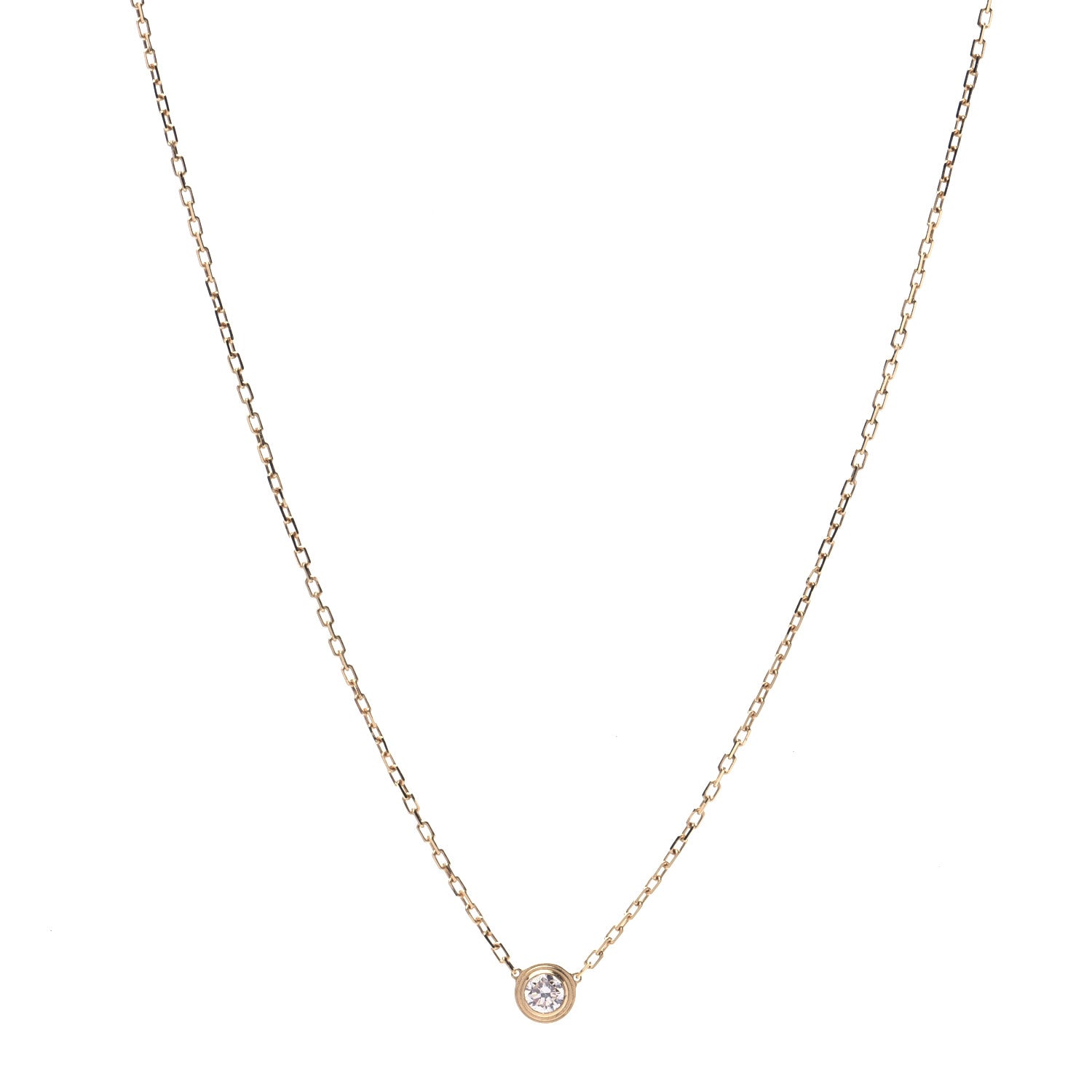 Cartier 18K Yellow Gold Diamond LM D'Amour Pendant Necklace 1 of 5