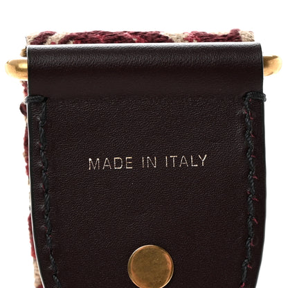 Christian Dior Oblique Studded Shoulder Strap Burgundy 4 of 5