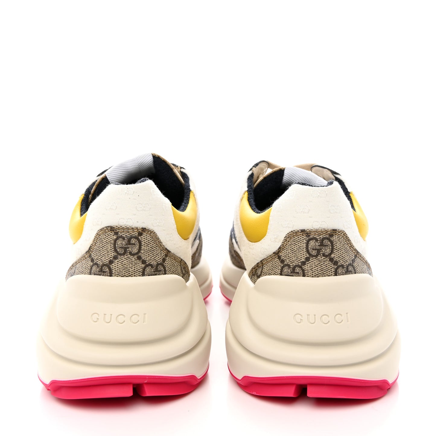 GG Supreme Monogram Mix Monogram Mens Rhyton Sneakers 8.5 London Blue Beige Sun Yellow