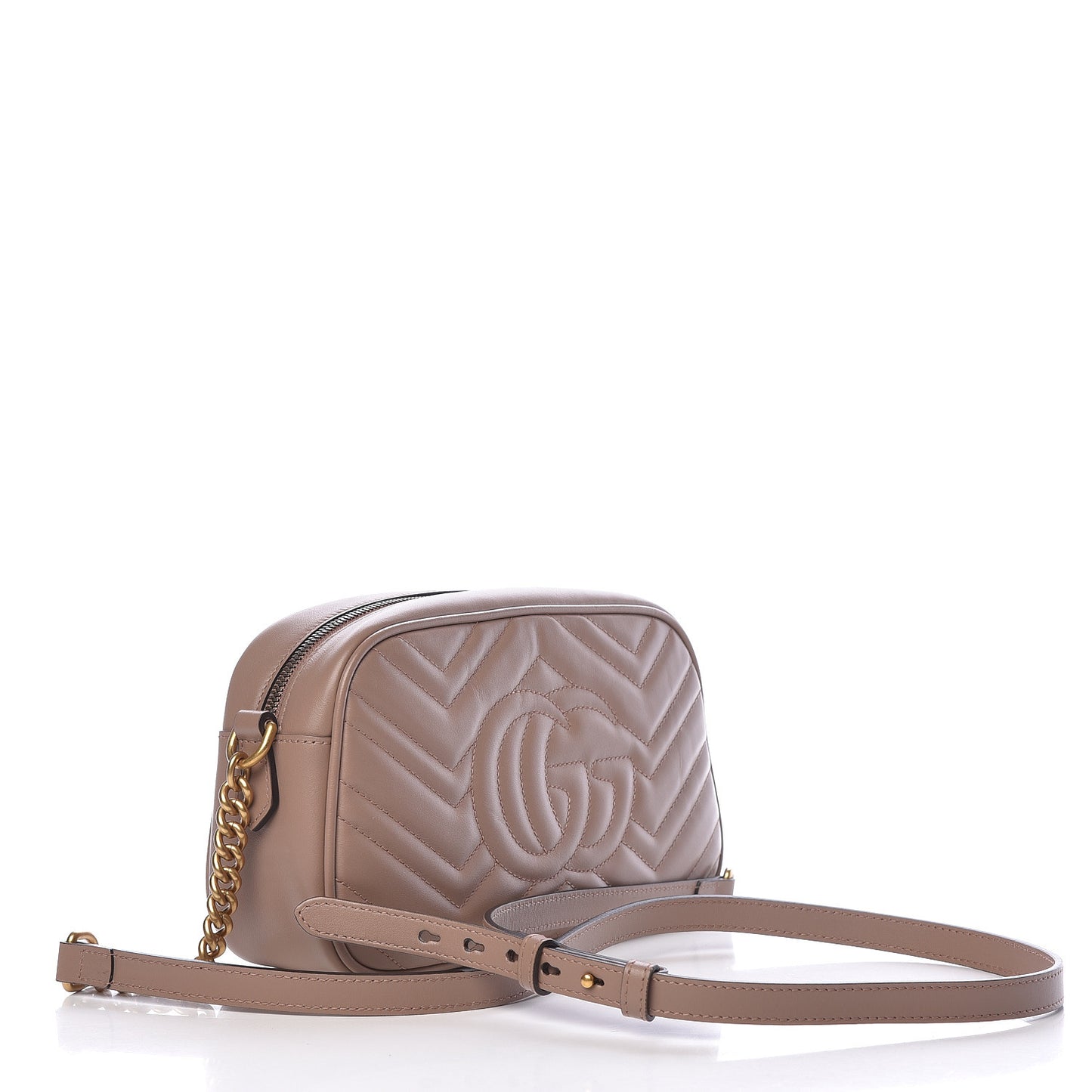 Calfskin Matelasse Small GG Marmont Chain Shoulder Bag Porcelain Rose