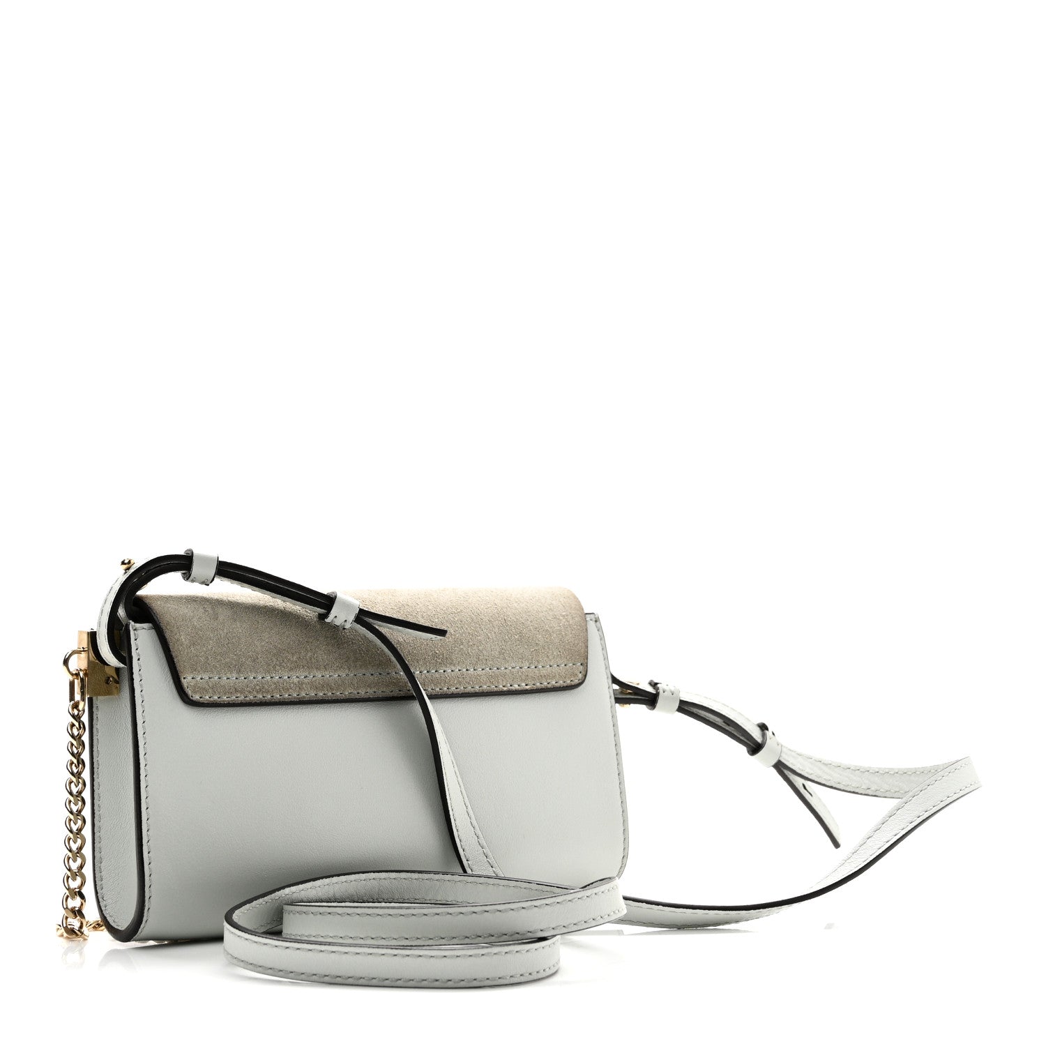 Chloe Suede Calfskin Mini Faye Shoulder Bag Airy Grey 3 of 10