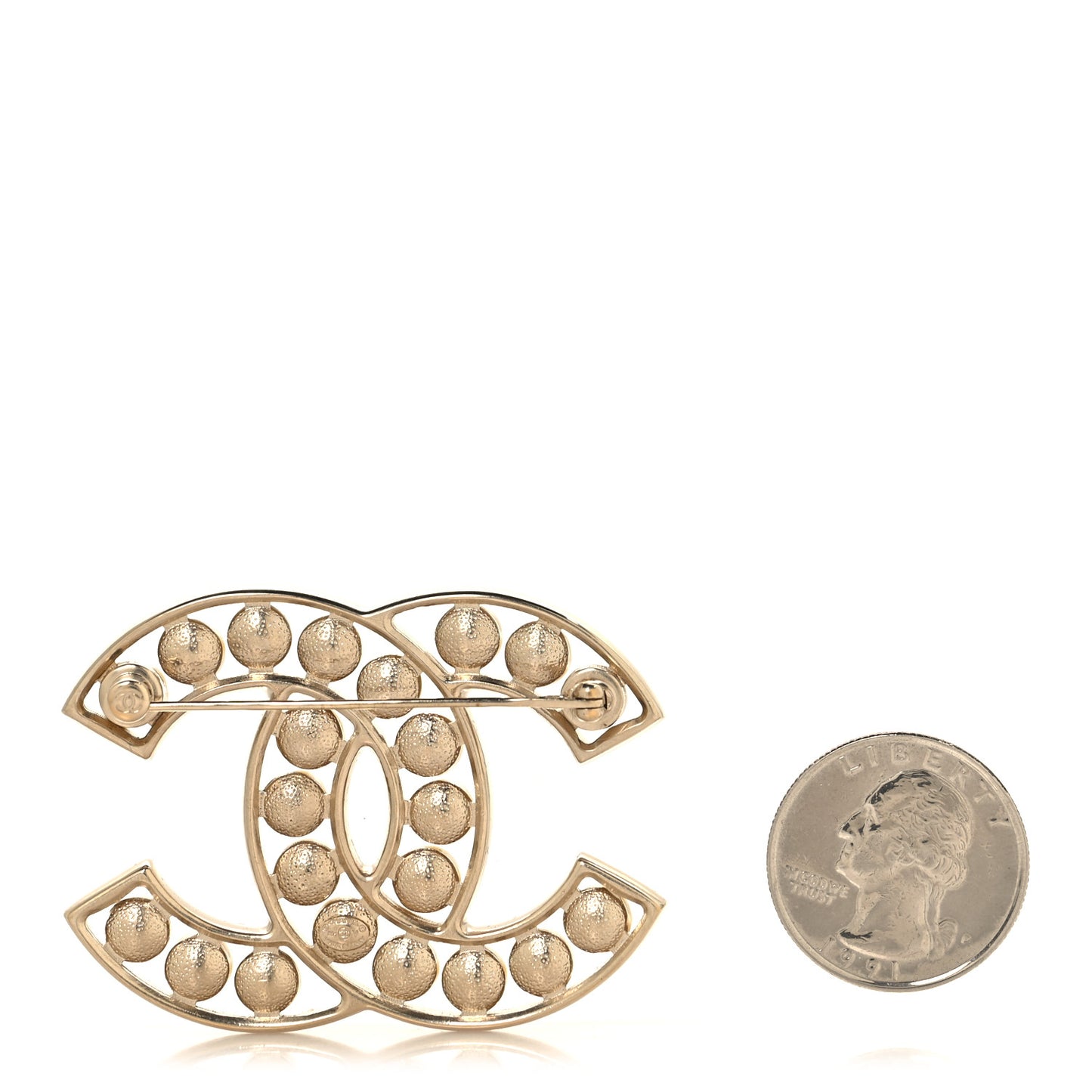 Pearl CC Brooch Light Gold