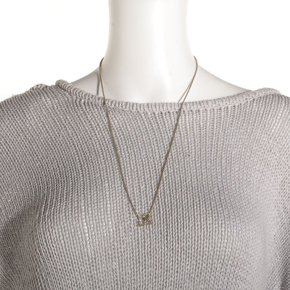 David Yurman Sterling Silver 18k Yellow Gold Pave Diamond 17mm Quatrefoil Lariat Necklace 2 of 5