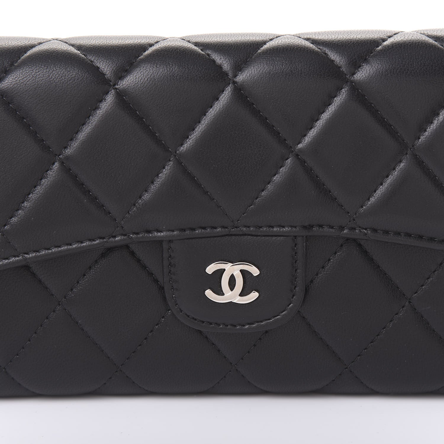 Chanel Lambskin Quilted Large Flap Wallet Black 10 of 11