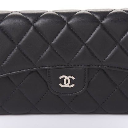 Chanel Lambskin Quilted Large Flap Wallet Black 10 of 11