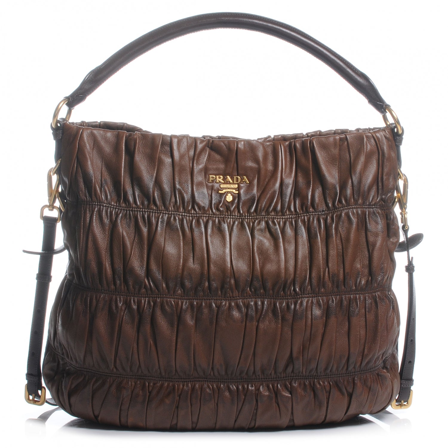Prada Nappa Gaufre Shopping Tote Brown 1 of 8