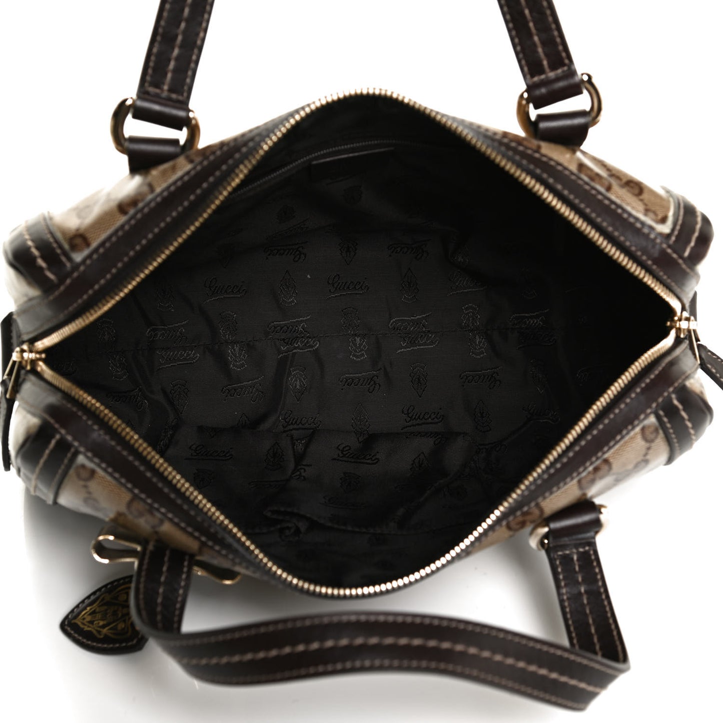 Crystal Monogram Duchessa Boston Bag Brown