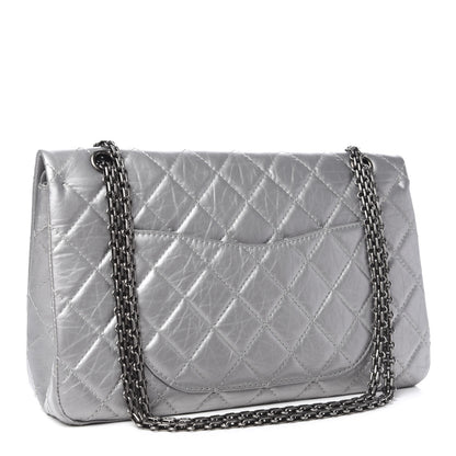 Chanel Metallic Aged Calfskin Quilted 2.55 Reissue 227 Flap Silver 3 of 10