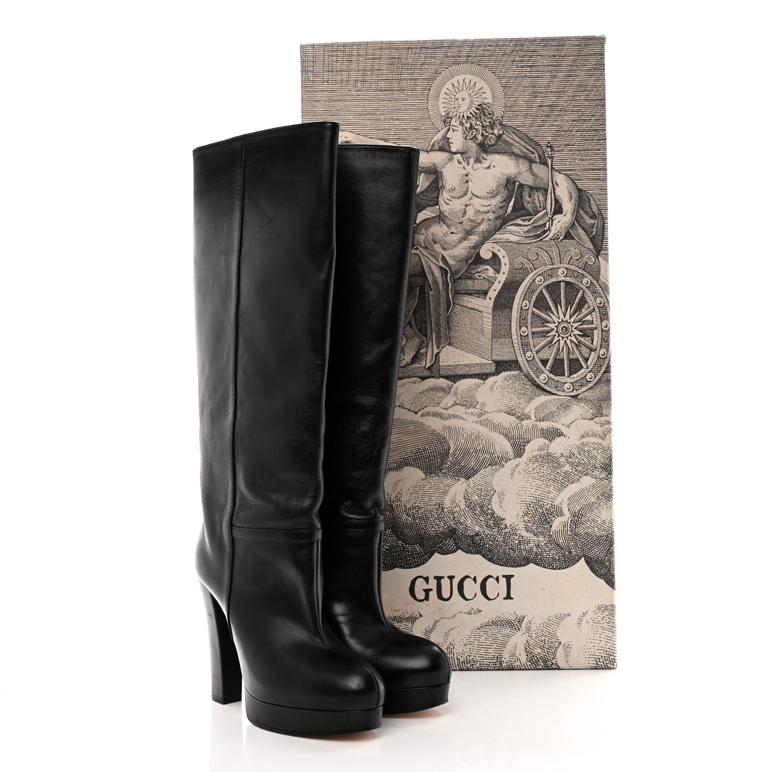 Gucci Calfskin Larius Knee High Boots Black 38 Black 11 of 11
