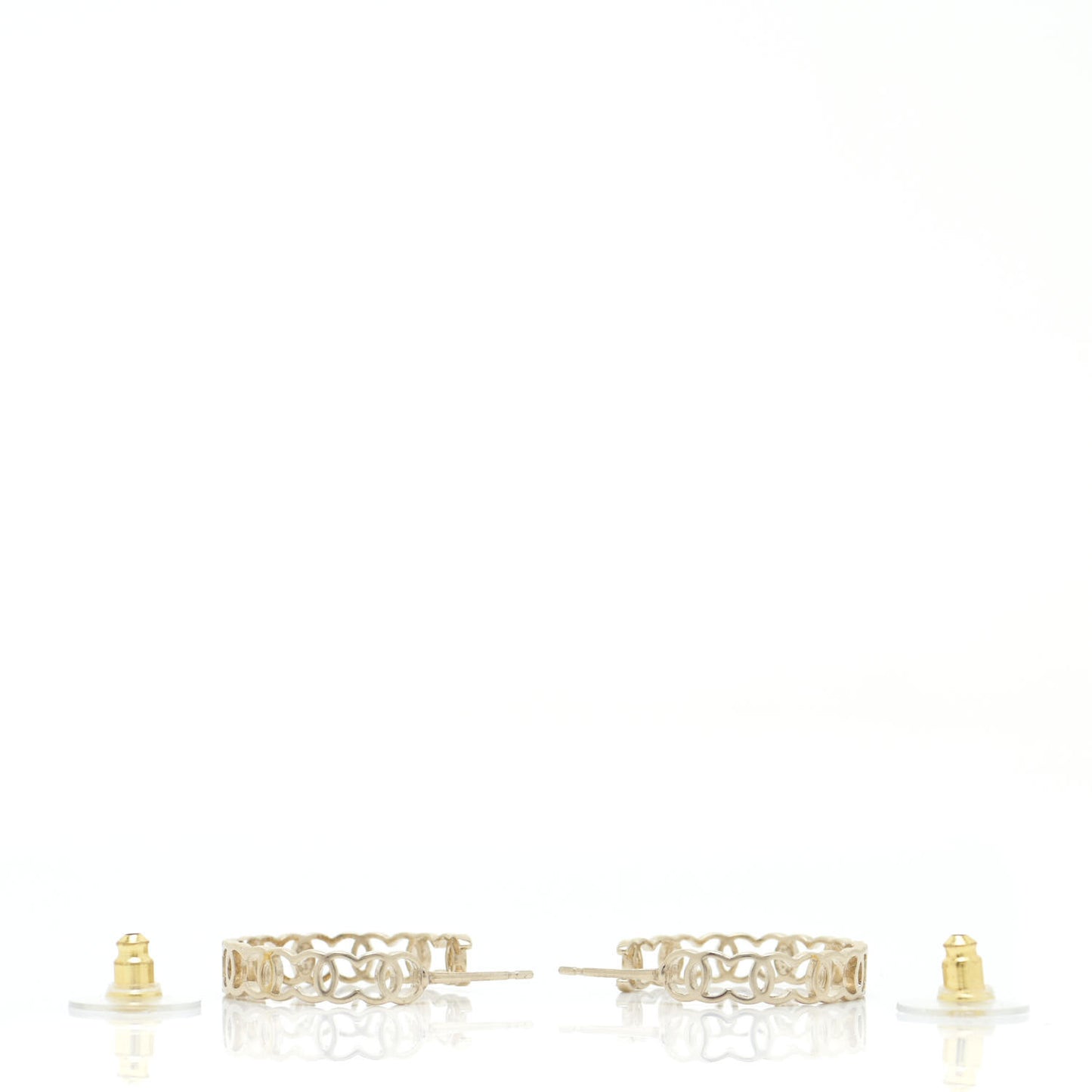 Metal CC Hoop Earrings Gold