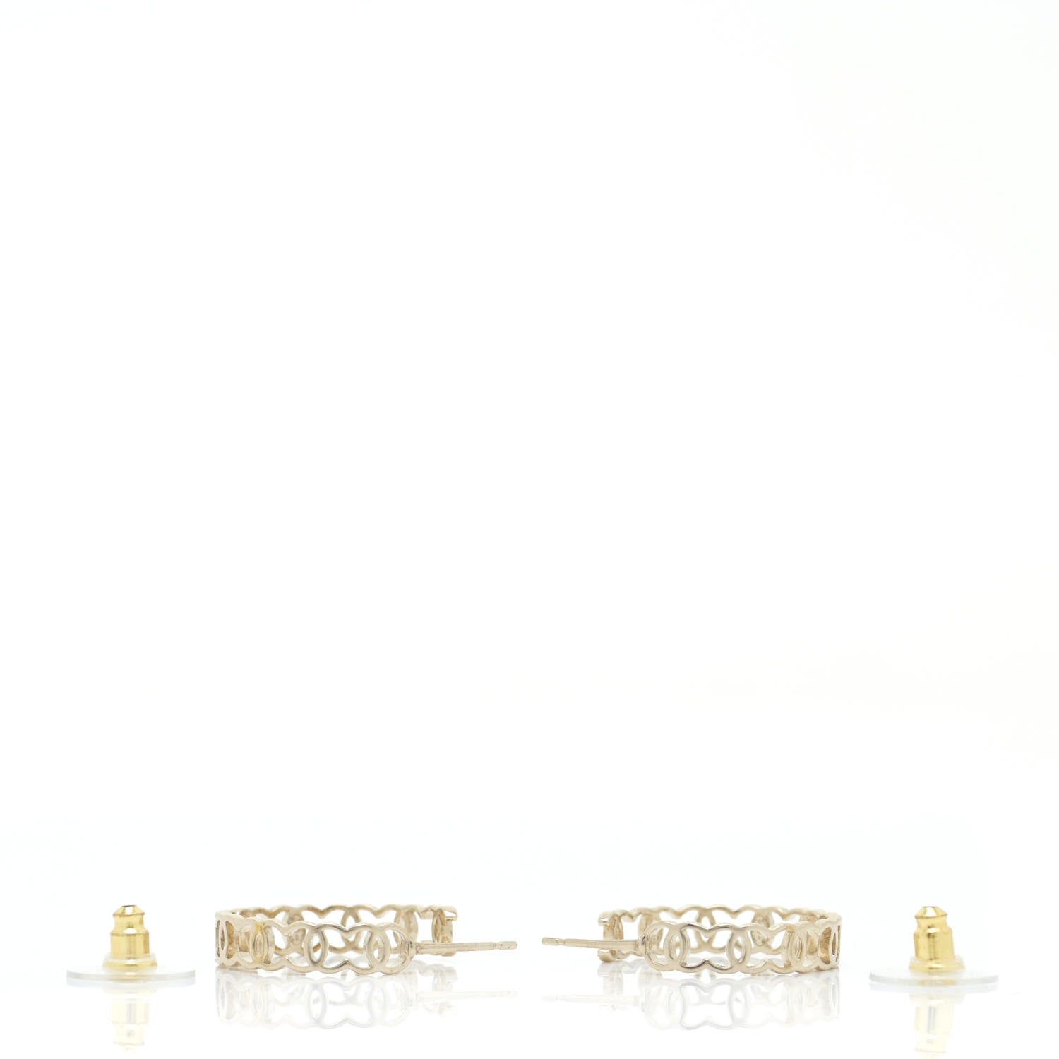 Chanel Metal CC Hoop Earrings Gold 3 of 5