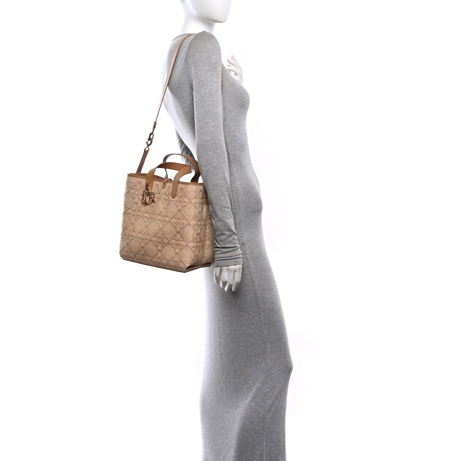 Christian Dior Raffia Macrocannage Medium Toujours Vertical Tote Natural 2 of 11