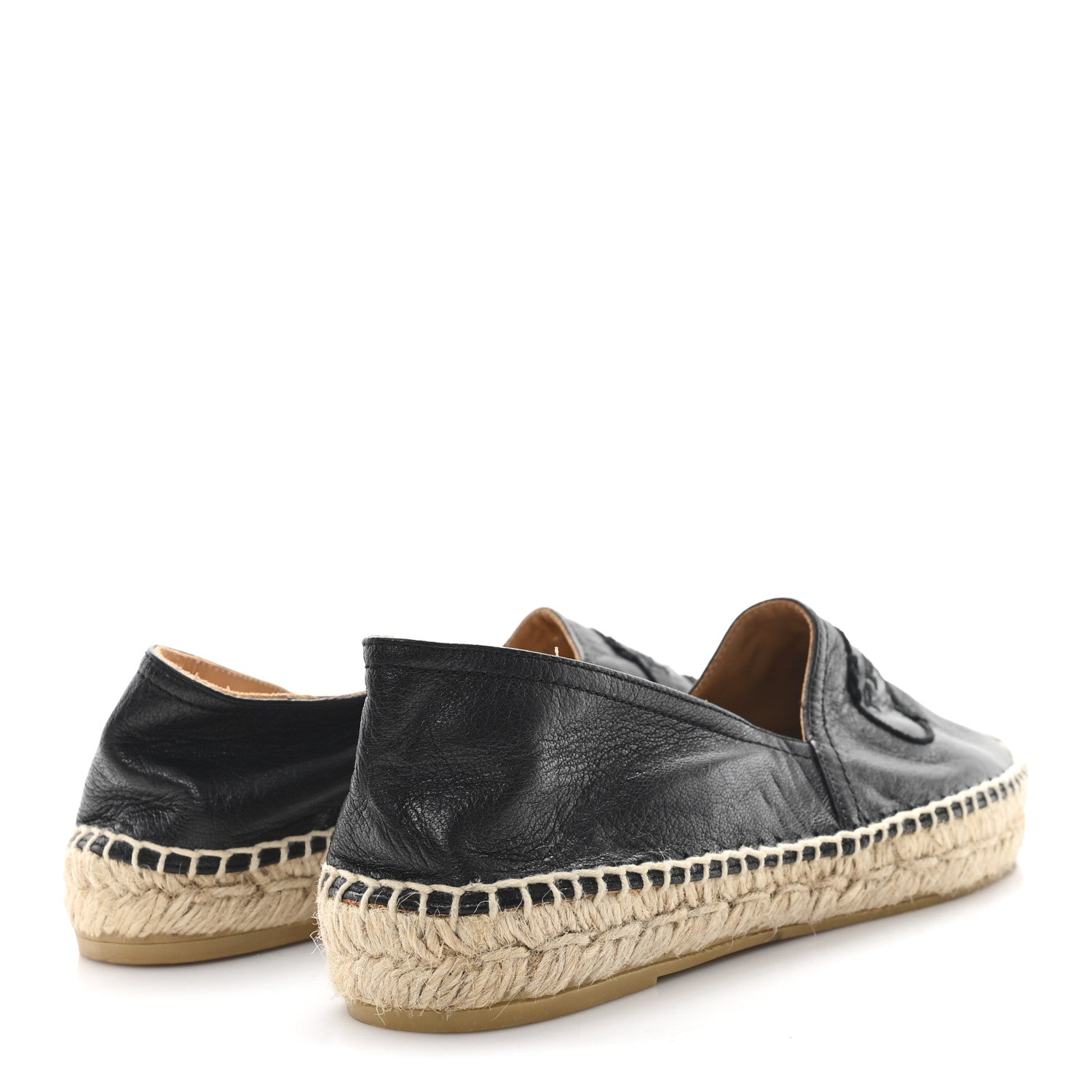 Prada Nappa Embroidered Logo 20mm Espadrilles 39 Black 5 of 9