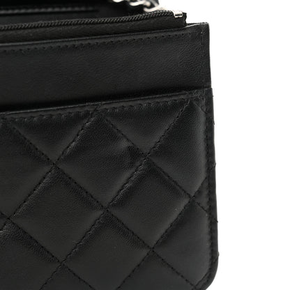 Chanel Lambskin Quilted Crystal CC Wallet On Chain WOC Black 12 of 12