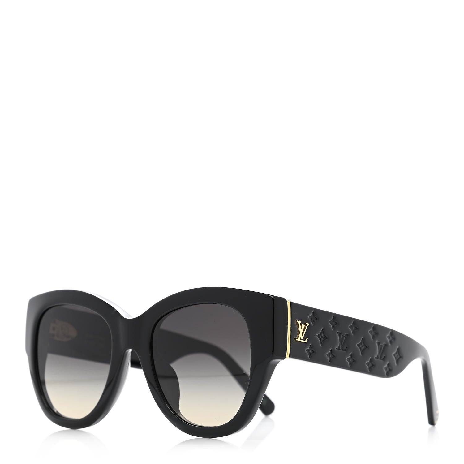 Louis Vuitton Acetate LV Empreinte Round Sunglasses Z1607E Black 1 of 6