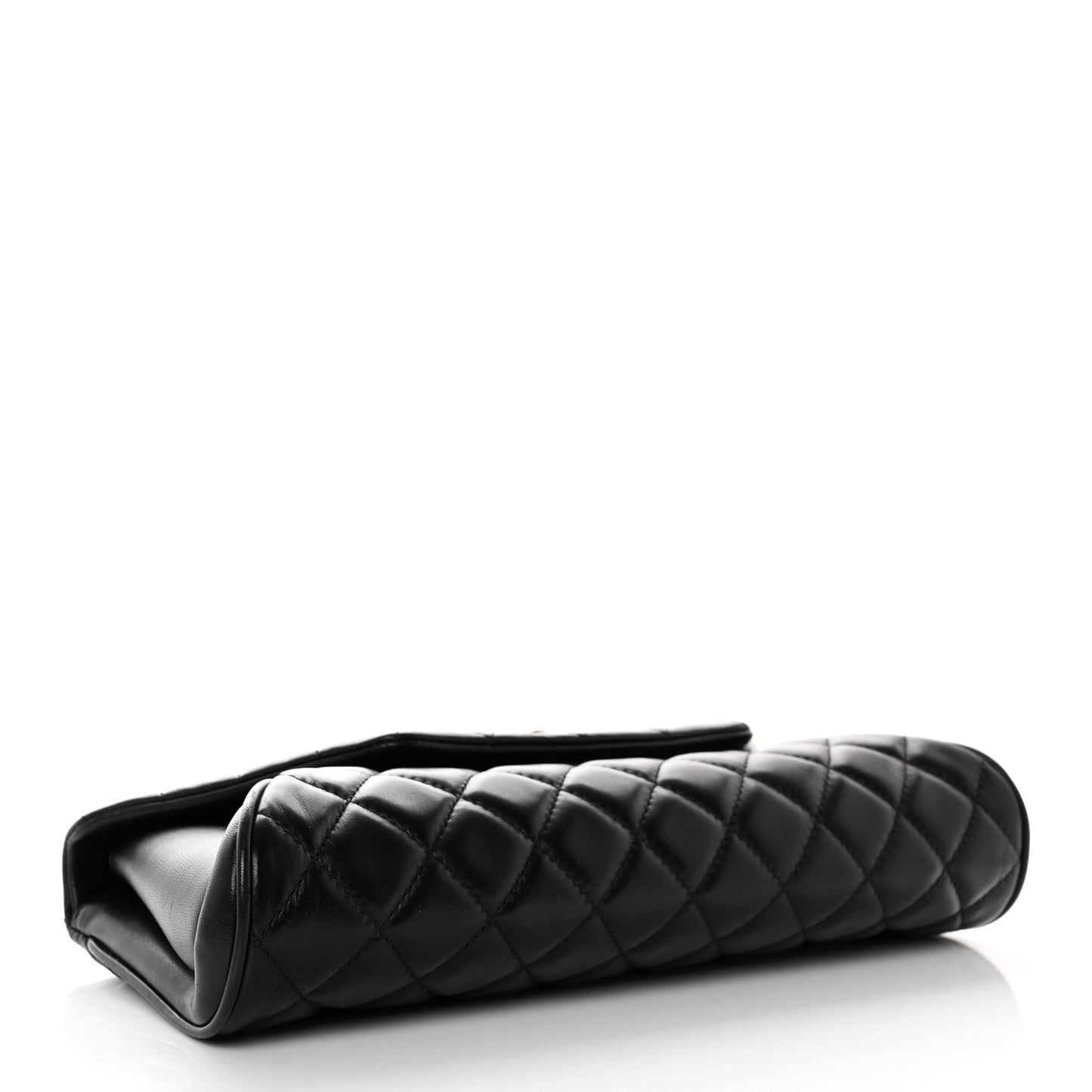 Lambskin Quilted Fold Up Again Clutch Black