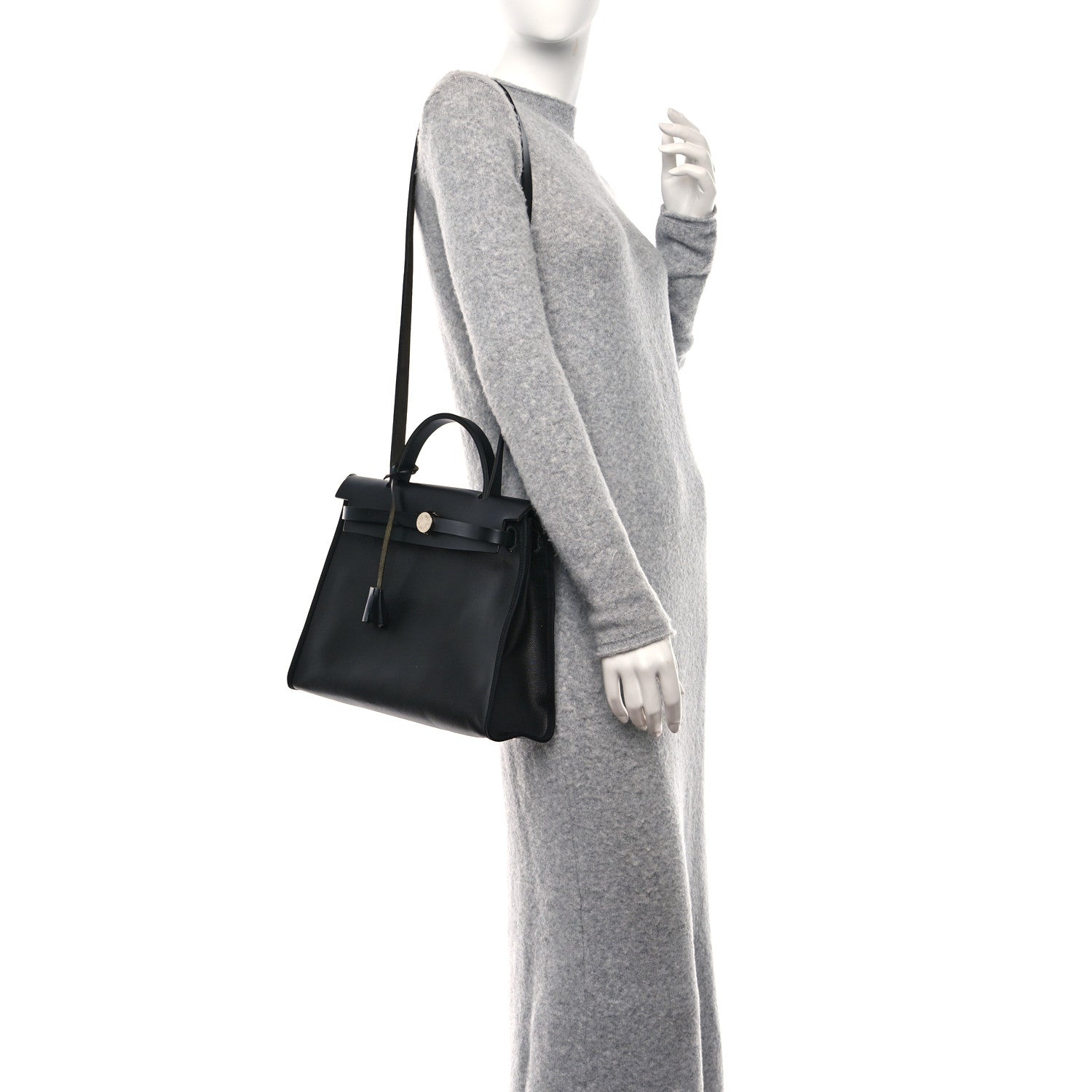 Hermes Toile H Berline Vache Hunter Herbag Zip PM 31 Black 2 of 10