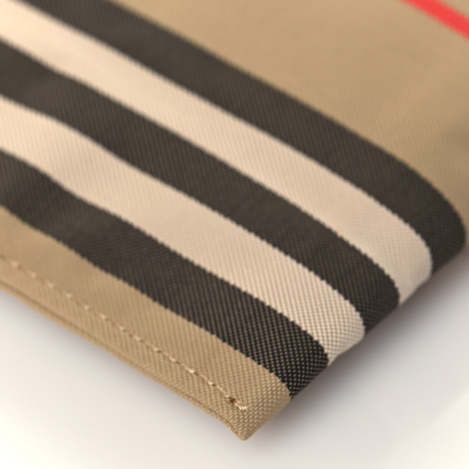 Burberry Nylon Vintage Check Print Logo Wristlet Archive Beige 11 of 12