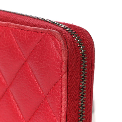 Chanel Caviar Quilted Small Zip Around Wallet Red 13 of 19