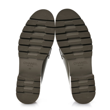 Chanel Calfskin Metal CC Loafers 40 Khaki 7 of 15