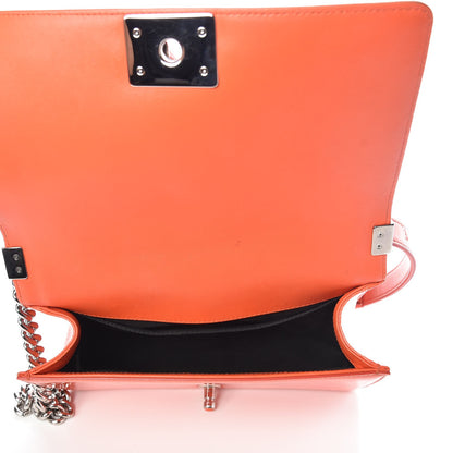 Chanel Patent Quilted Medium Plexiglass Boy Flap Orange 6 of 13