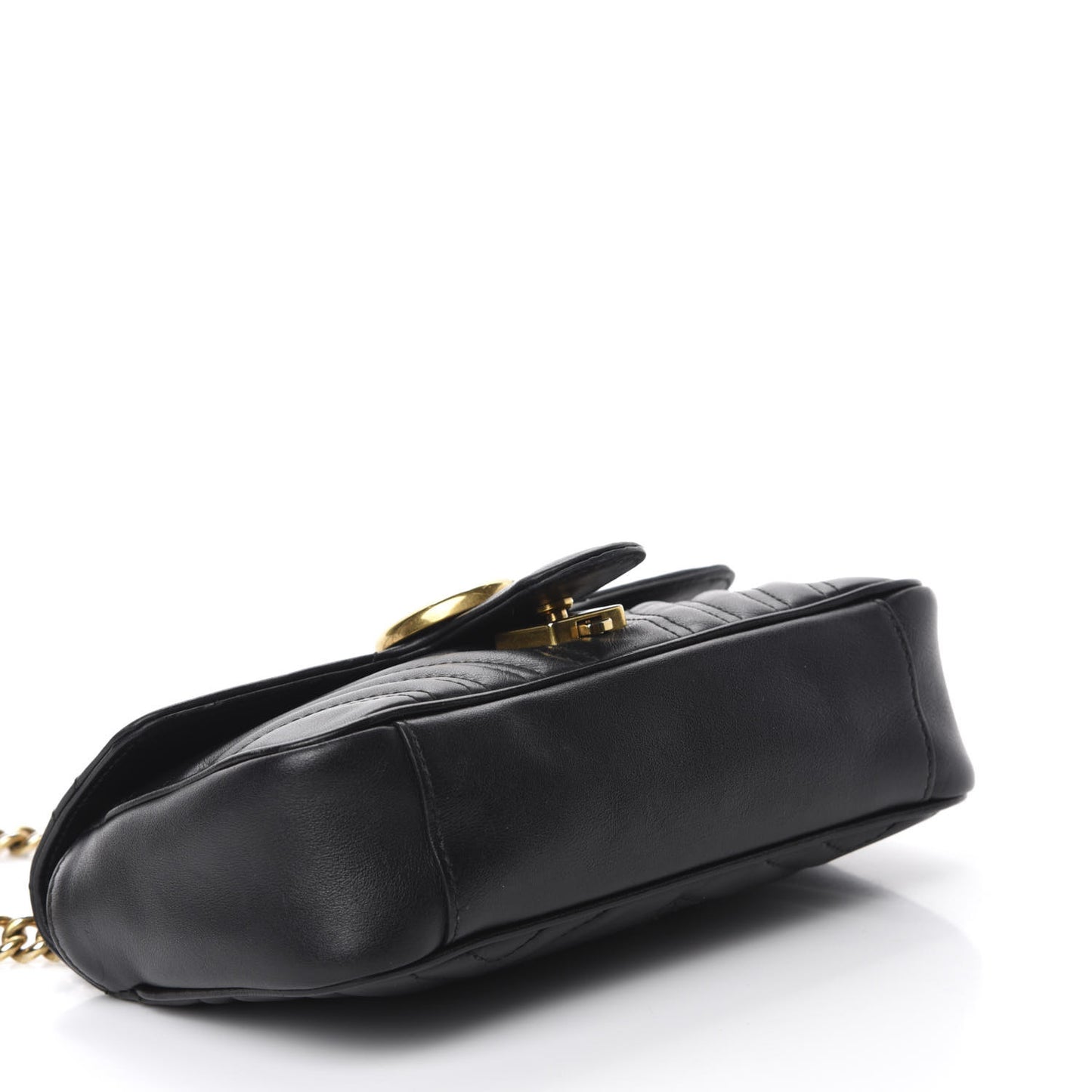 Calfskin Matelasse Mini GG Marmont Shoulder Bag Black