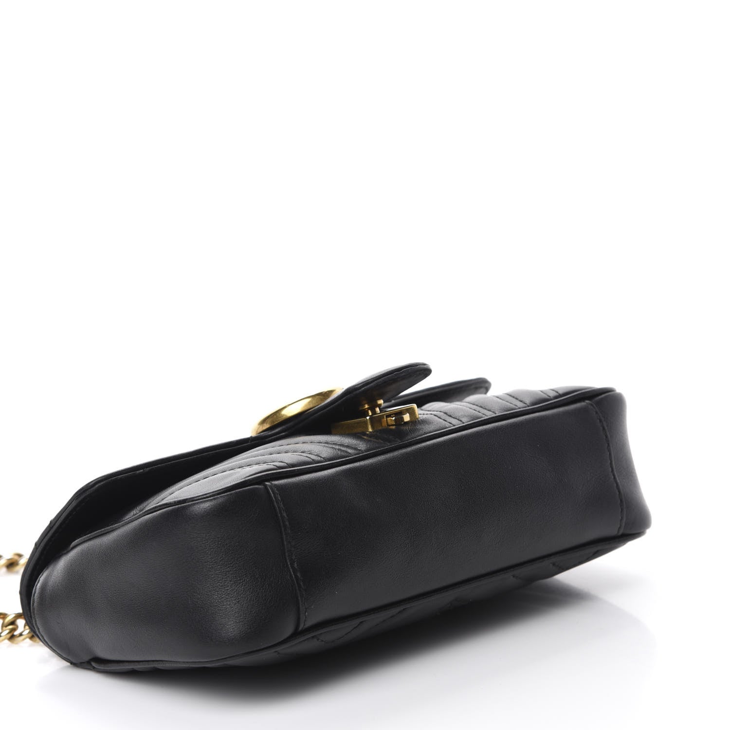 Gucci Calfskin Matelasse Mini GG Marmont Shoulder Bag Black 4 of 14